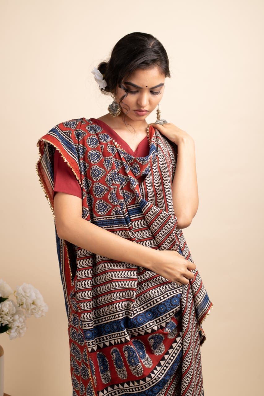 The Red Secret Saree - Navvi.in