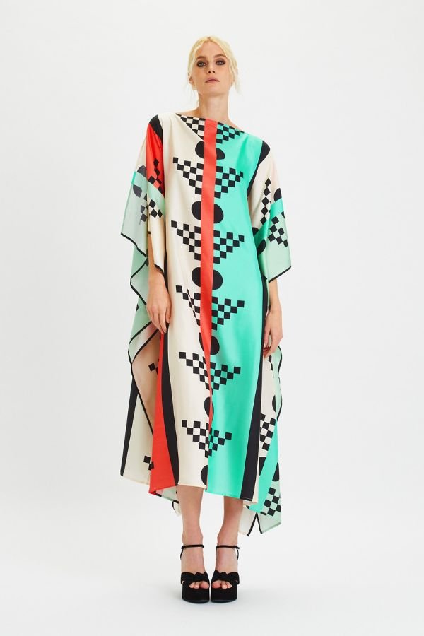 Tribal Paradise Kaftan Dress - Navvi.in
