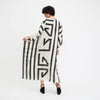 White & Black Kaftan Dress - Navvi.in