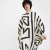 White & Black Kaftan Dress - Navvi.in
