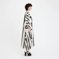 White & Black Kaftan Dress - Navvi.in