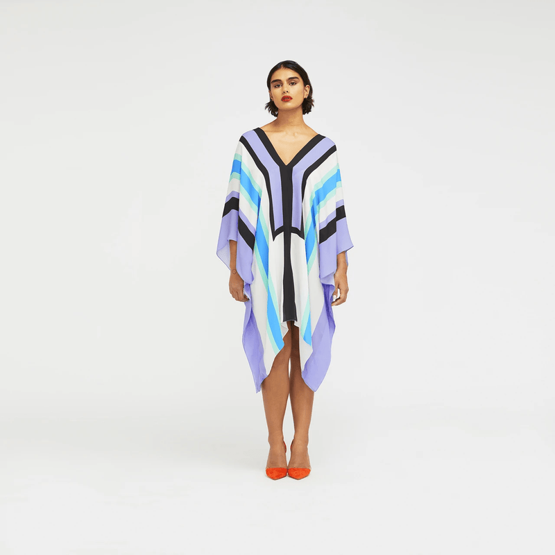 Wilderness Silk Crepe Kaftan Dress - Navvi.in