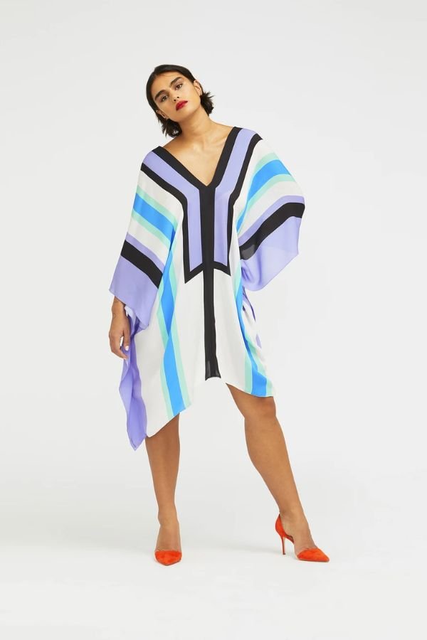 Wilderness Silk Crepe Kaftan Dress - Navvi.in